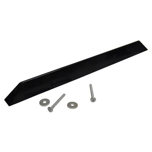 A black plastic handle with screws and nuts.