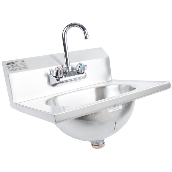Eagle Group HSA-10-F Hand Sink with Gooseneck Faucet and Basket Drain