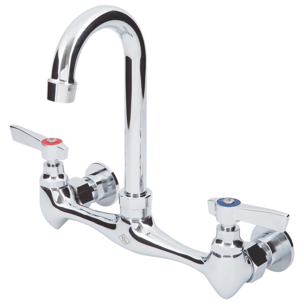 Eagle Group 313075 Wall Mount Faucet with 8 1/4" Gooseneck Spout and 8" Centers