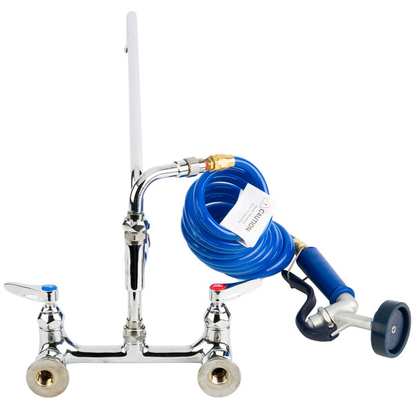 T&S PG8WSAN18 Wall Mount Pet Grooming Faucet with 8" Centers, 18" Add