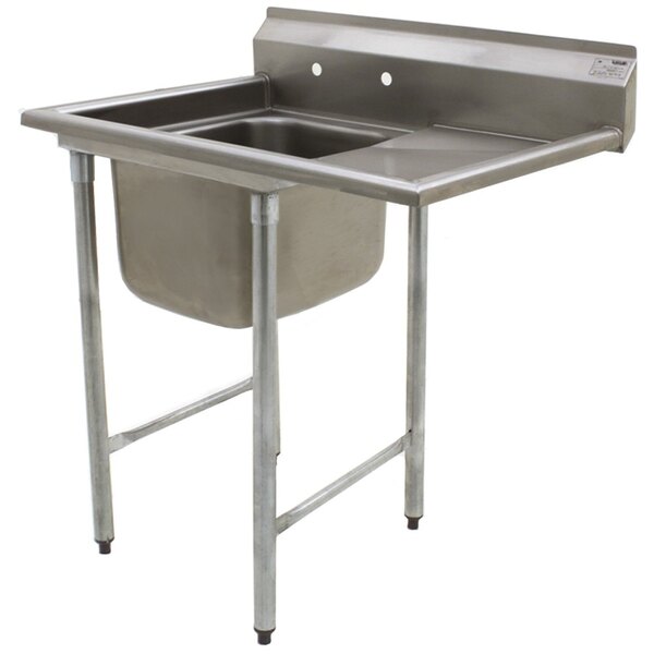An Eagle Group stainless steel 1 compartment sink with a 16" bowl and right drainboard.