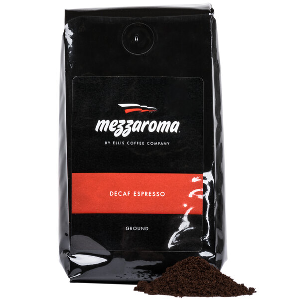 Ellis Mezzaroma Dark Decaf Ground Espresso 12 oz. 6/Case
