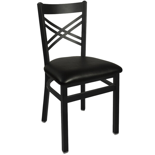 BFM Seating Akrin Metal Chair with 2" Black Vinyl Seat