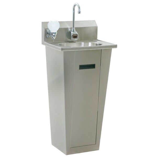 Eagle Group HSA-10-FA-PE-MG MicroGard Electronic Hand Sink with Gooseneck Faucet, Soap Dispenser, P-Trap, Tail Piece, and Basket Drain