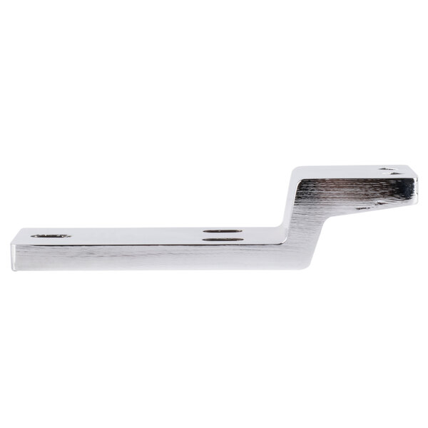 A silver metal Avantco middle hinge bracket.