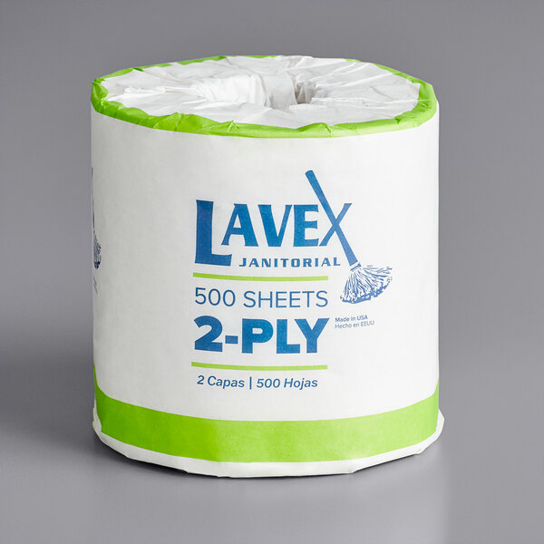 Lavex IndividuallyWrapped 2Ply Standard Toilet Paper, 500 Sheets