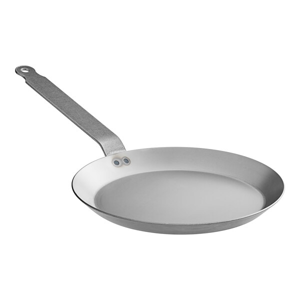 Matfer Bourgeat 062034 9 1/2" Heavy Duty Polished Black Steel Crepe Pan
