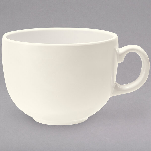 A white Diamond Ivory mug with a handle.