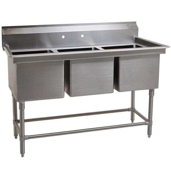 Eagle Group FN2048-3-14/3 Three 20" x 16" Bowl Stainless Steel Spec-Master Commercial Compartment Sink