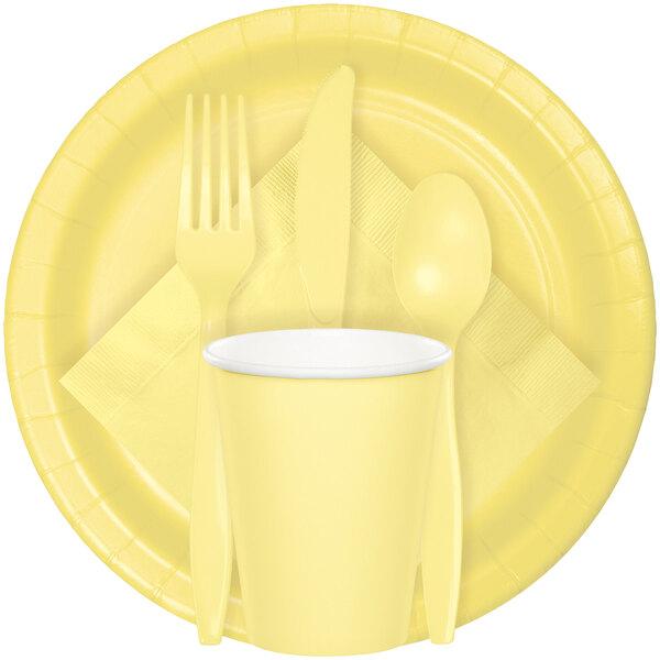 Creative Converting 50102B 10" Mimosa Yellow Paper Plate 240/Case