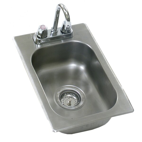 Eagle Group SR24-24-13.5-1 One Compartment Stainless Steel Drop-In Sink with Deck Mount Faucet and Swing Nozzle - 24" x 24" x 13 1/2" Bowl