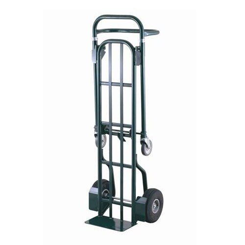 Harper DTT1K1948A 2-Position 800 lb. Convertible Hand / Platform Truck with 10" x 3 1/2" Pneumatic Wheels and 5" Urethane Casters