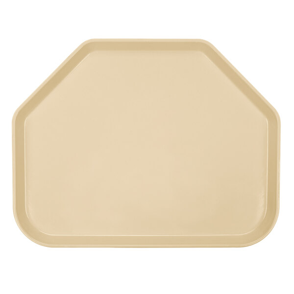A tan trapezoid-shaped fiberglass tray with a white background.