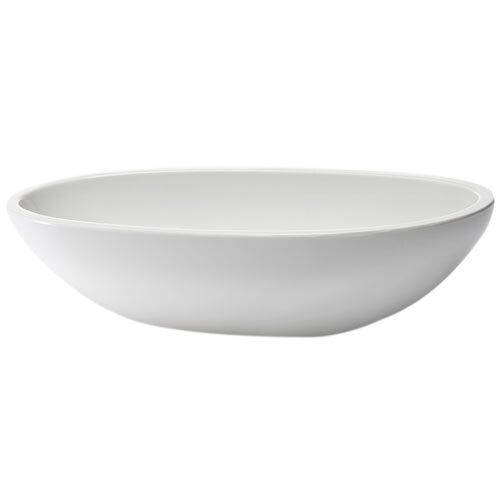 An Elite Global Solutions white melamine oval bowl.