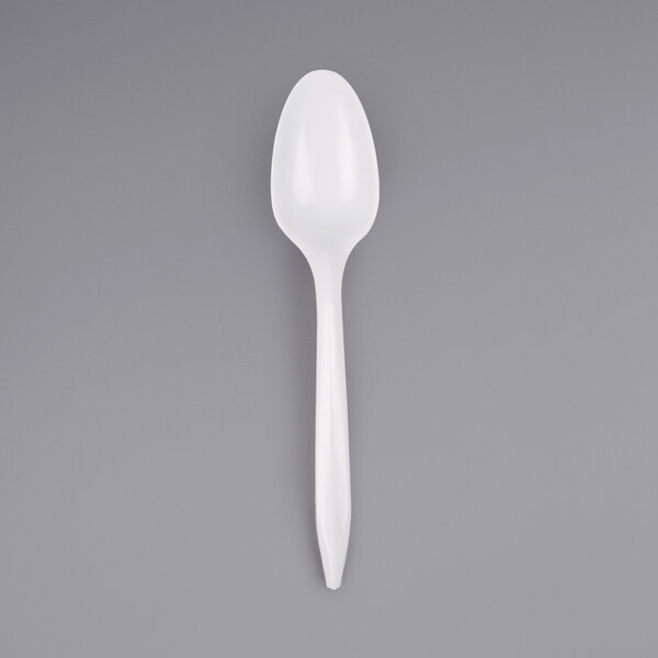 100 Plastic Spoons White 