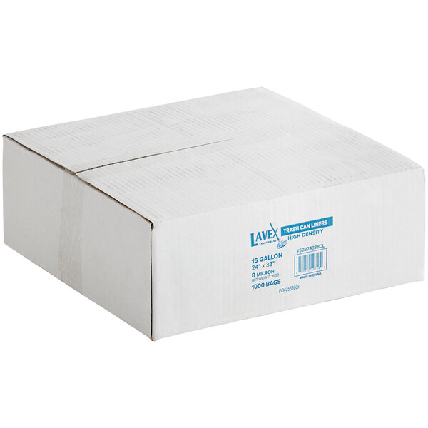 Lavex 33 Gallon 13 Micron 33 x 40 High Density Janitorial Can Liner /  Trash Bag - 500/Case