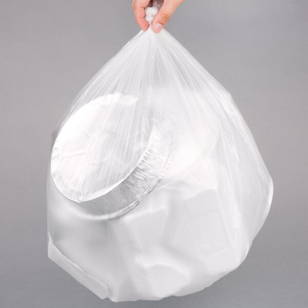 20 Waste Can Liners 7-10 gal 24 x 24 6 mic 50 Bags/Roll Natural 