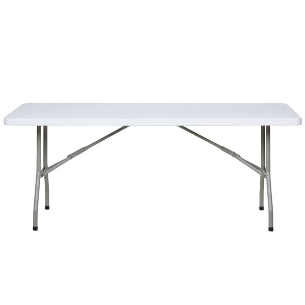 Flash Furniture Folding Table, 30" x 72" Plastic, White Granite - RB ...
