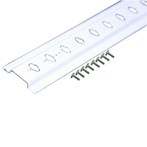 A white plastic strip with screws on it.