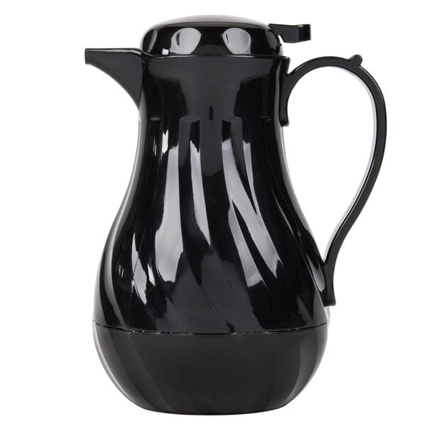Ceramic Hot Chocolate Pouring Pitcher/Serving Carafe, 5-Inch, Off-White &  Brown