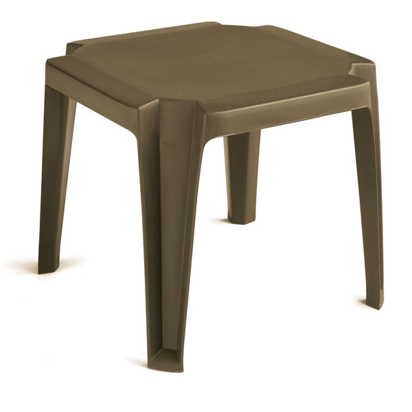Grosfillex 52099037 / US529837 Miami 17" x 17" Bronze Mist Resin Low Table - Pack of 6