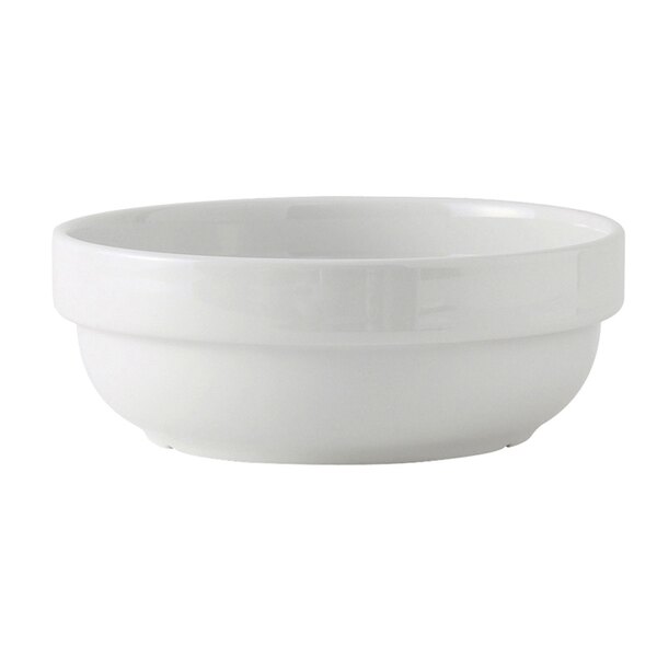 Tuxton BPB-290 29 oz. Porcelain White Stackable China Salad Bowl - 12/Case