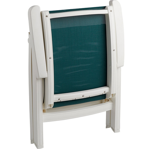 Grosfillex CT089004 Jersey White Midback Folding Resin Outdoor Sling