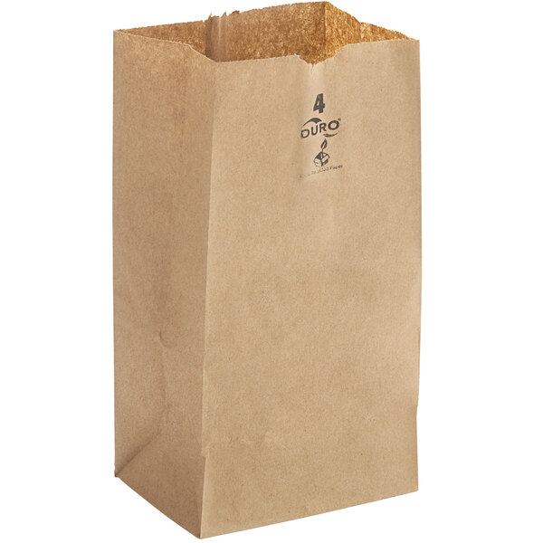 Duro 4 lb. Brown Paper Bag 500/Bundle