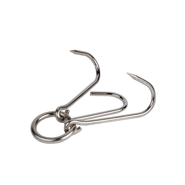 A pair of Town stainless steel roasting hooks.