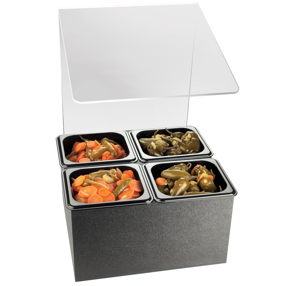 CalMil 658 Classic Square Condiment Bar with Sneeze Guard