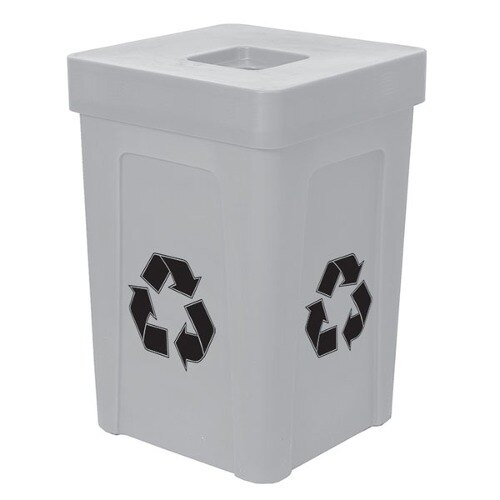 IRP 1070 Gray Stacking Flat Lid Recycle Bin 48 Gallon