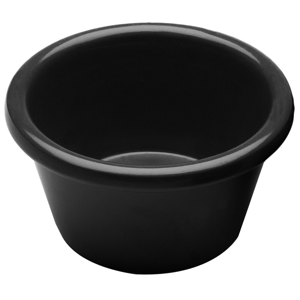 Elite Global Solutions R25SM Ramekins 2.5 oz. Black Round Ramekin