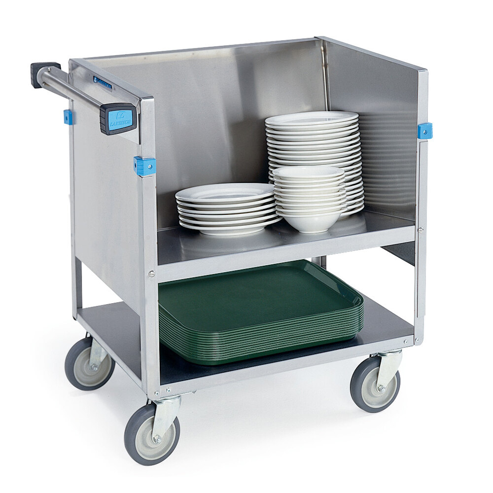 Lakeside 407 Stainless Steel Two Shelf Store 'N Carry Dish Cart 200