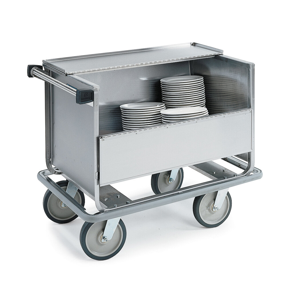 Lakeside 705 Stainless Steel Single Shelf Store 'N Carry Dish Cart