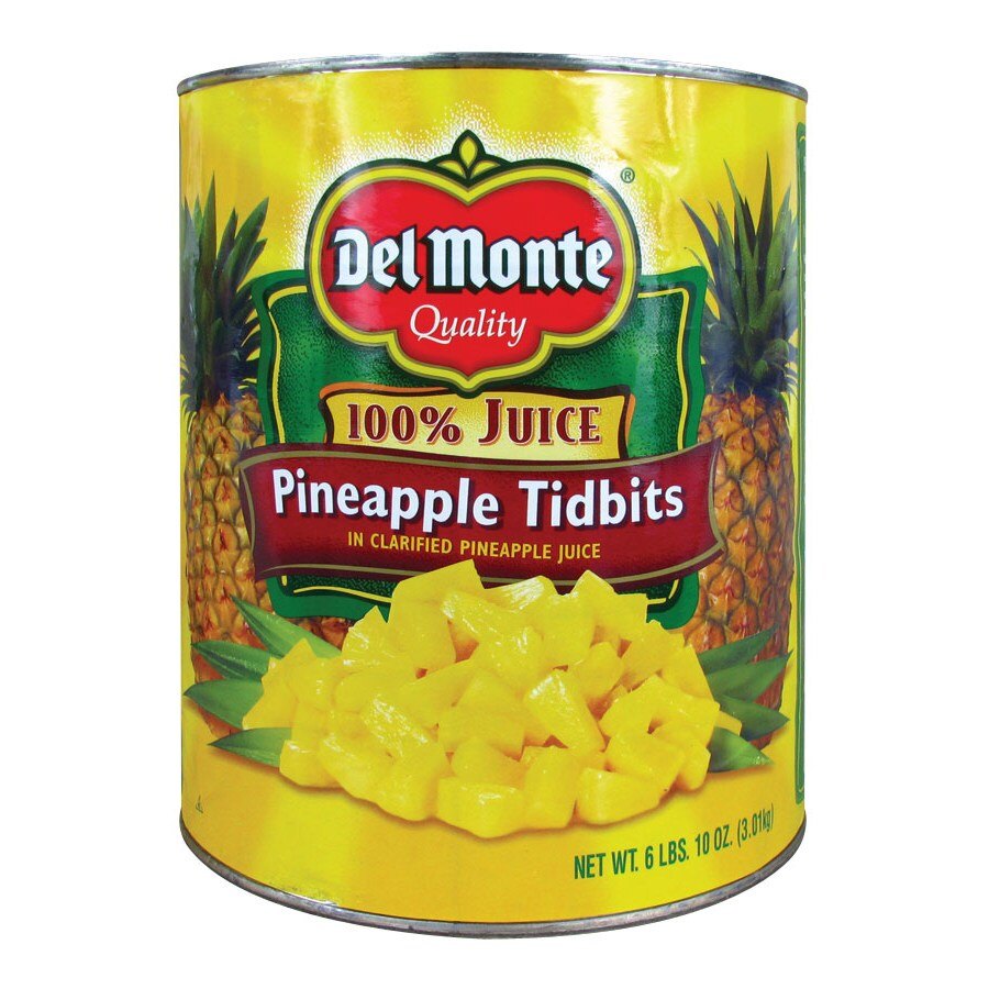 Del Monte 10 Can Pineapple Tidbits in Juice 6/Case