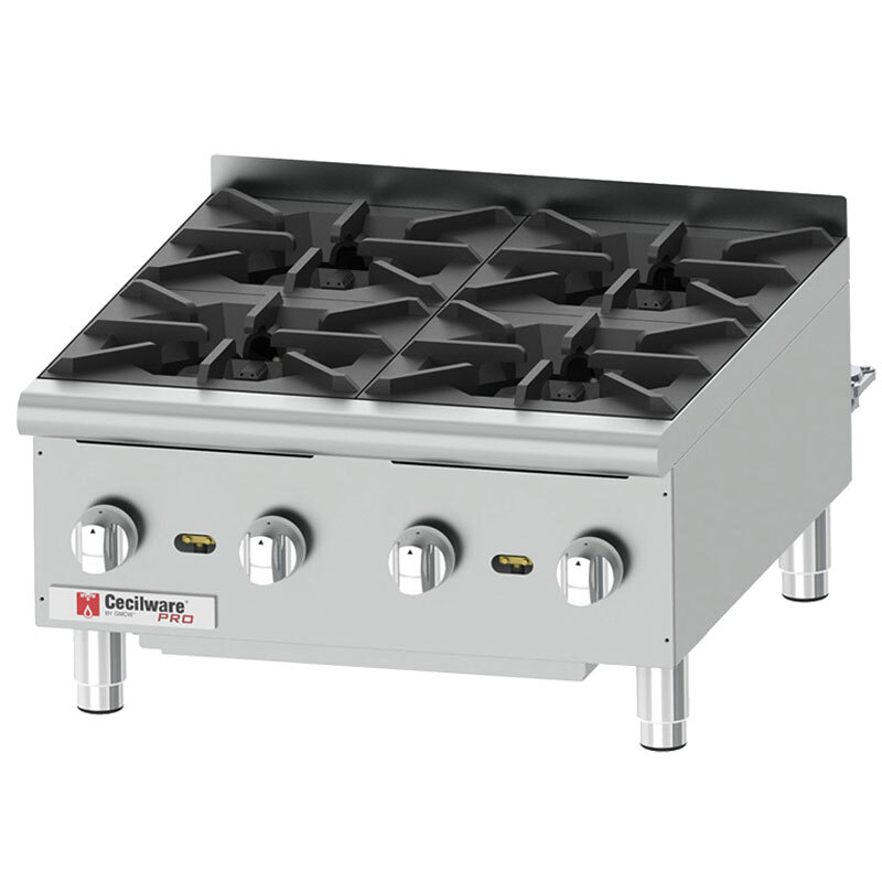 Cecilware Pro HPCP424 24" Four Burner Gas Hot Plate 88,000 BTU