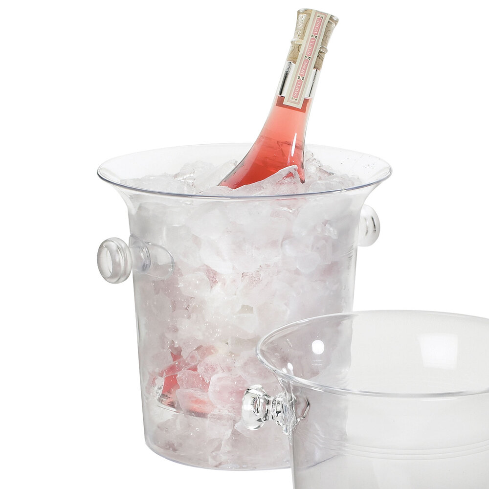 Cal Mil 694 Clear Acrylic Large Ice Bucket Wine Cooler 8 X 8 1 2 X 8