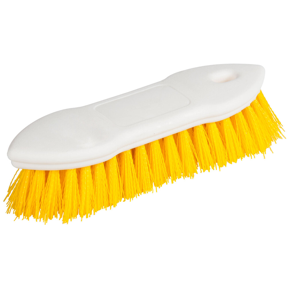 Carlisle 4549404 Sparta Spectrum 8" Yellow Pointed End Scrub Brush