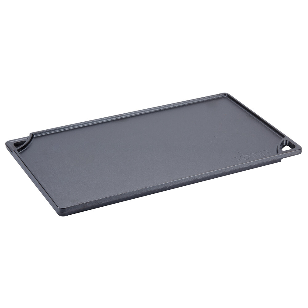 Double Sided Lodge 16.75" X 9.5" Reversible Grill / Griddle, Seasoned Cast Iron, Two Weber Grill