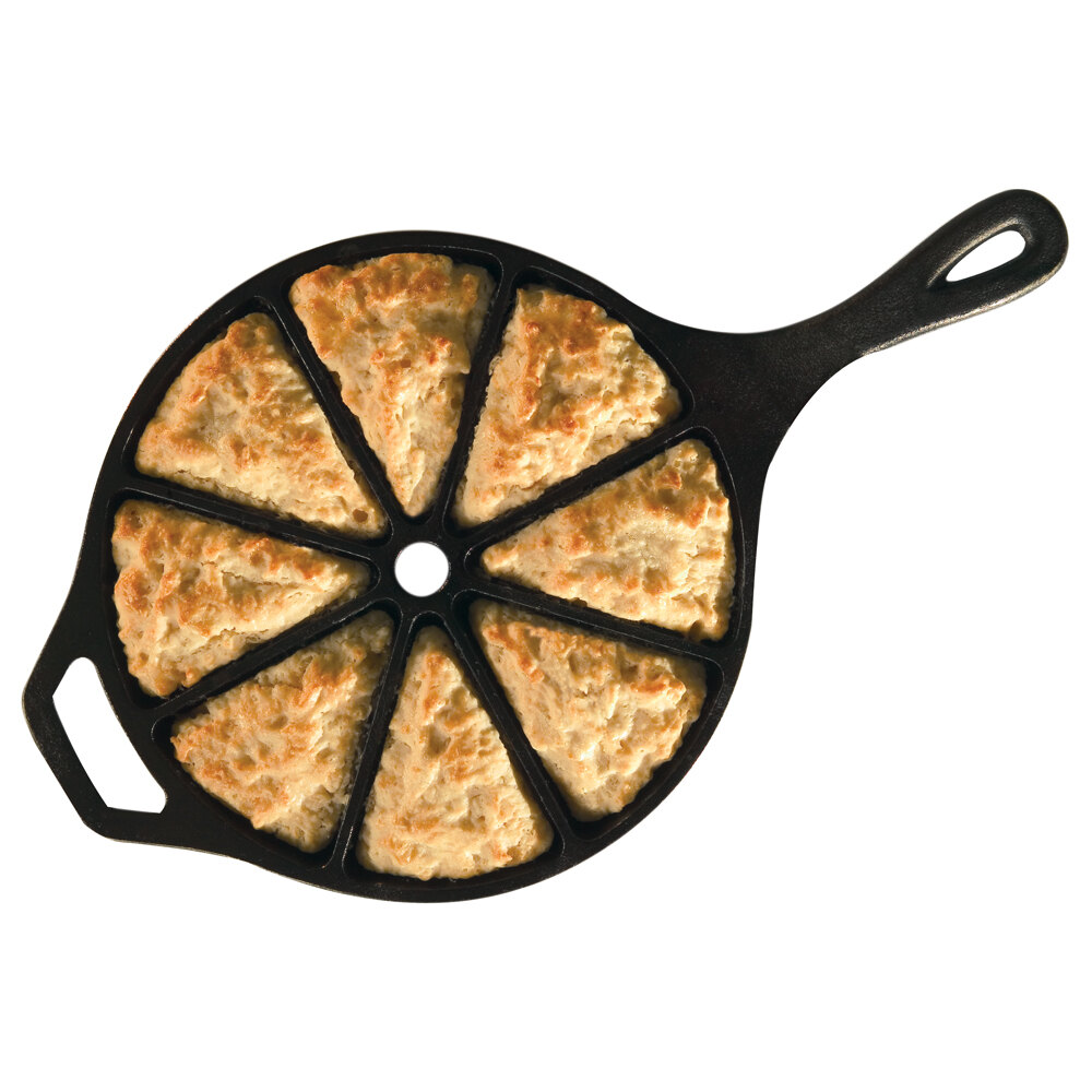 Lodge L8CB3 PreSeasoned Cast Iron Wedge Pan with 8 Impressions