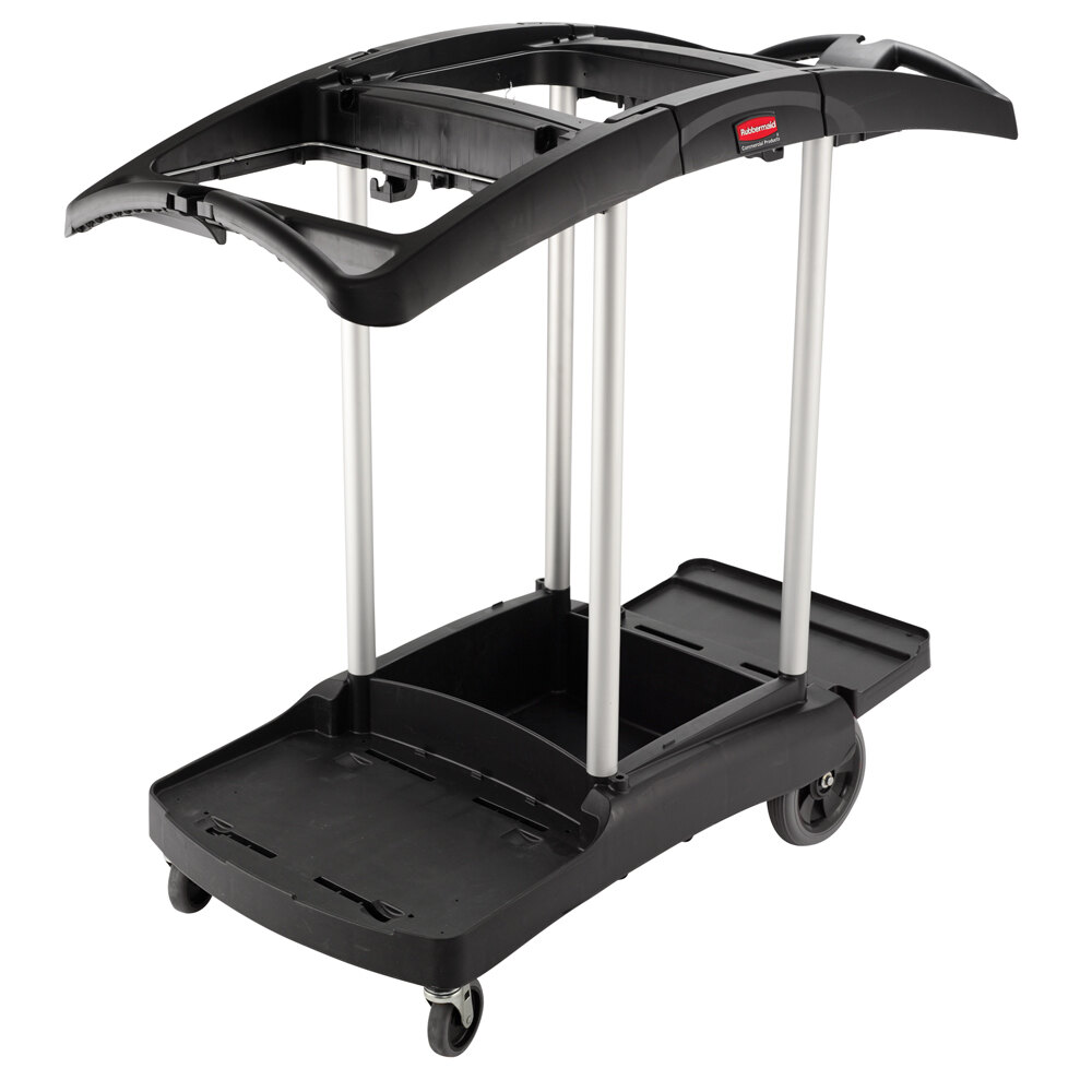 Rubbermaid FG9T9200BLA Triple Capacity Janitor Cart