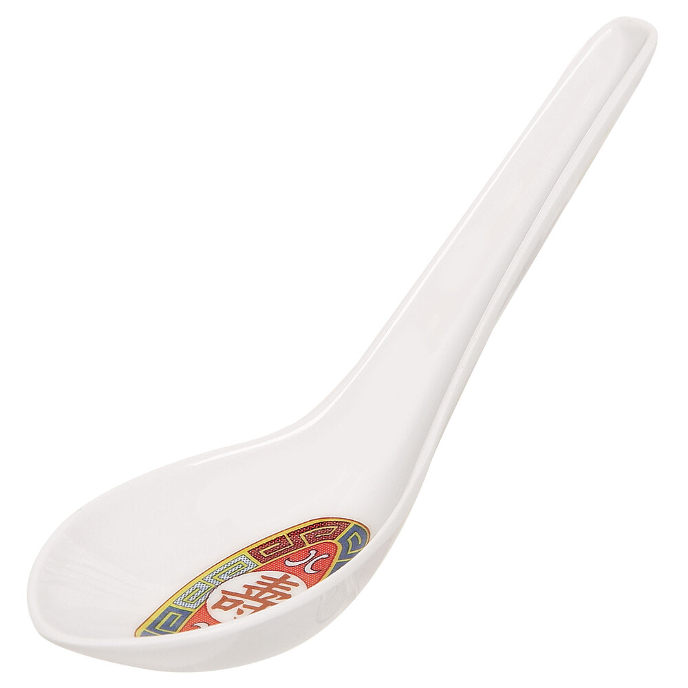GET M6030L Dynasty Longevity 0.65 oz. Melamine Soup Spoon 60/Case