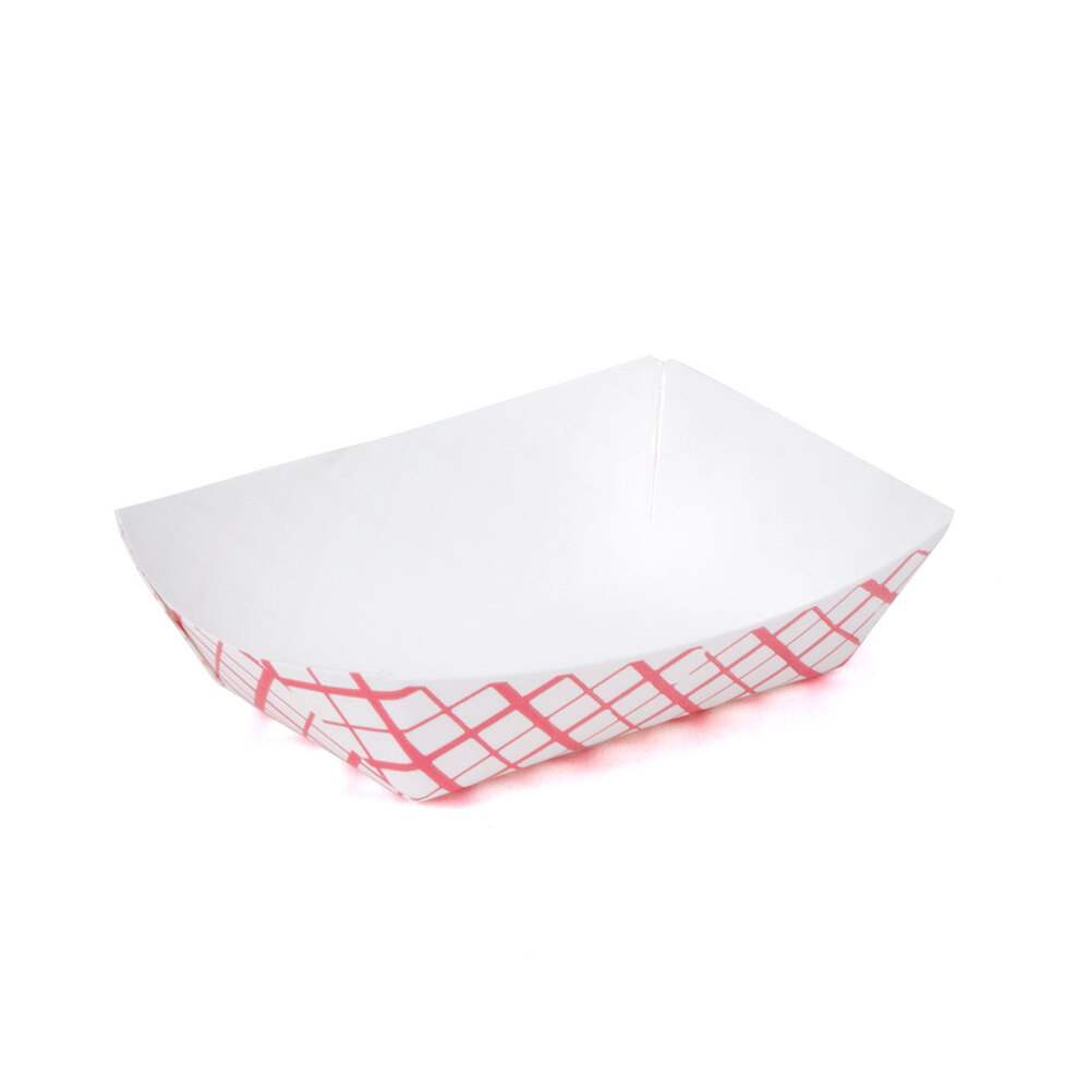 1/2 lb. Red Check Paper Food Tray 250 / Pack