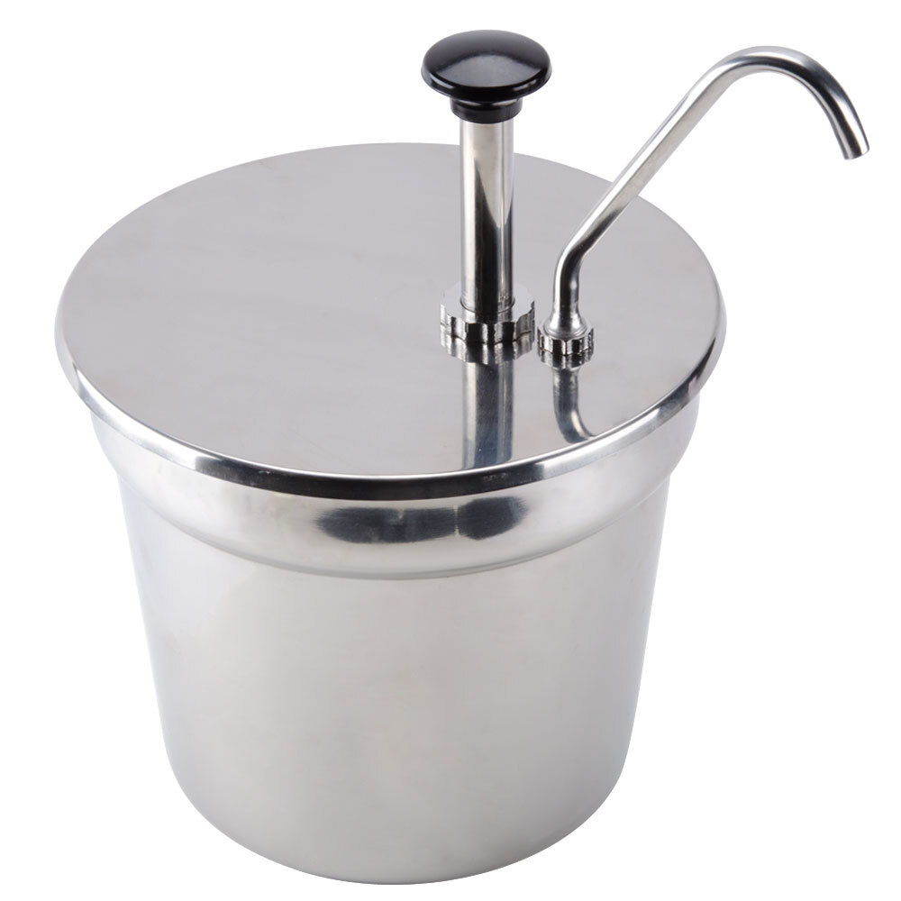 Stainless Steel Condiment Pump with 7 Qt. Inset