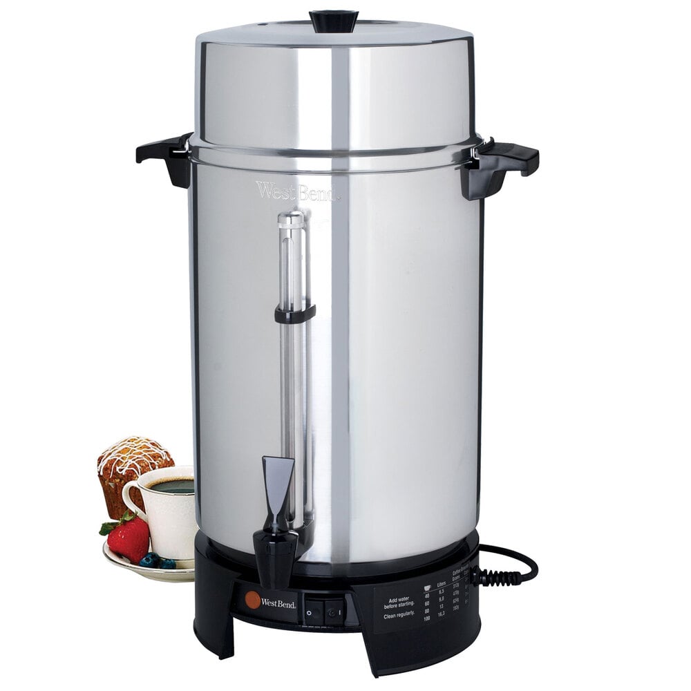 West Bend 58010V Commercial 100 Cup Aluminum Coffee Maker 220V