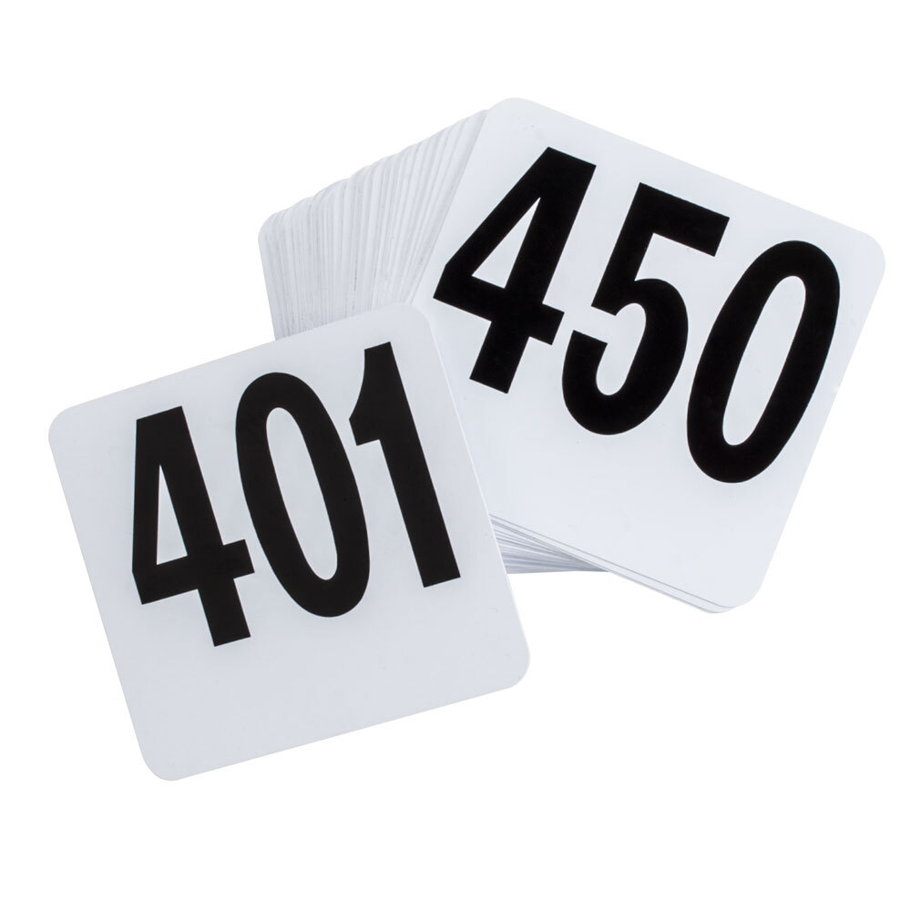 American Metalcraft 4450 Plastic Table Number Set - Numbers 401 - 450