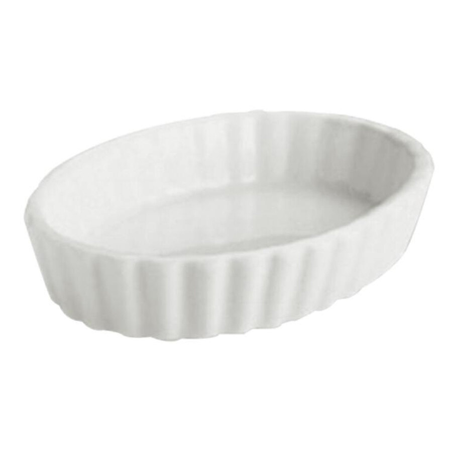 Hall China 8510ABWA Bright White 3 oz. Fluted Souffle / Creme Brulee