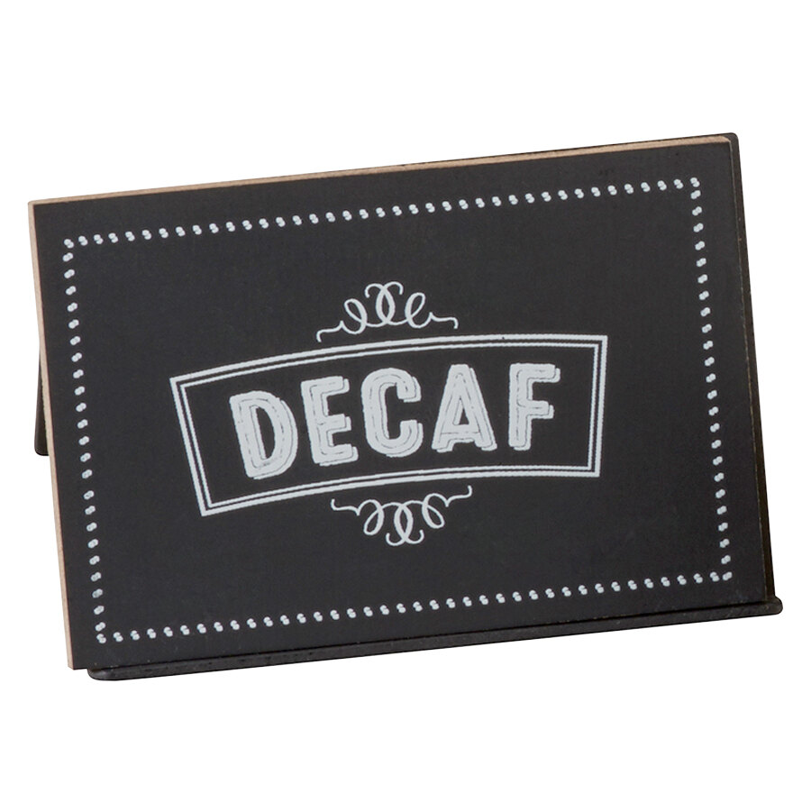 CalMil 30472 Chalkboard Beverage Sign with "Decaf" Print 3" x 2" x 2"