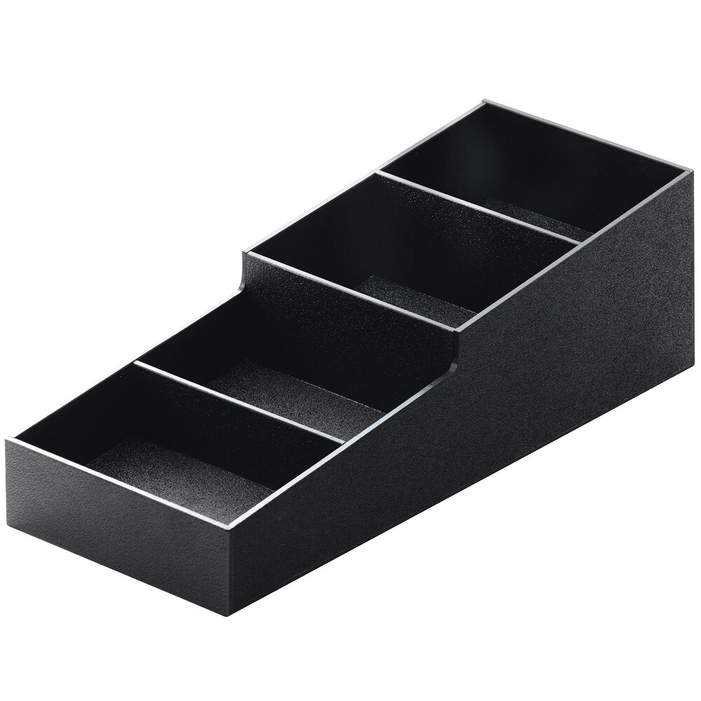 Cal Mil 3372 Black Angled Cup And Lid Organizer 20 X 6 1 2 X 6 1 4 