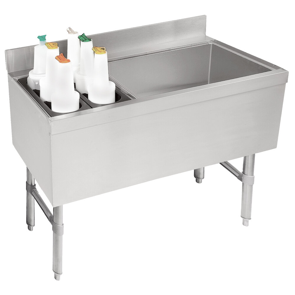 Advance Tabco CRCI48LR Stainless Steel Ice Bin and Storage Rack Combo